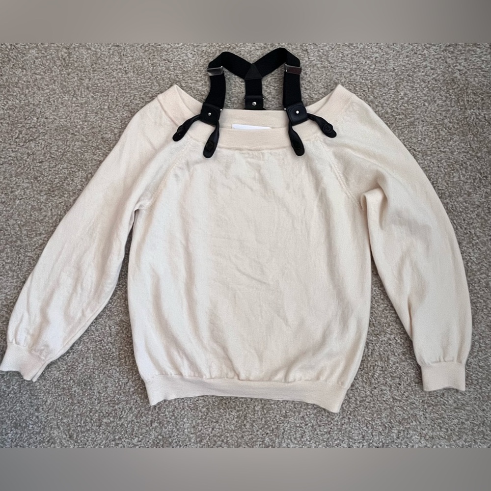 Moschino couture jumper with removable leather straps